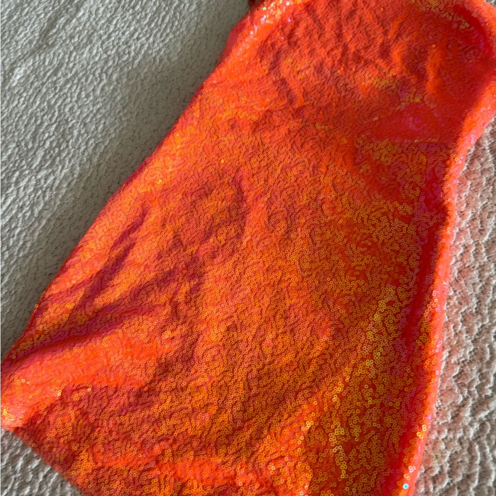 Sparkling Orange Dress by Lucy In The Sky! - Picture 2 of 4